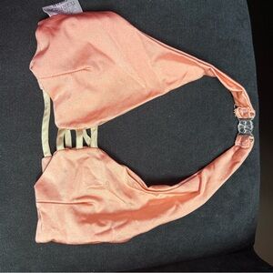 Coral CXL Tiger Friday bra with gold accents